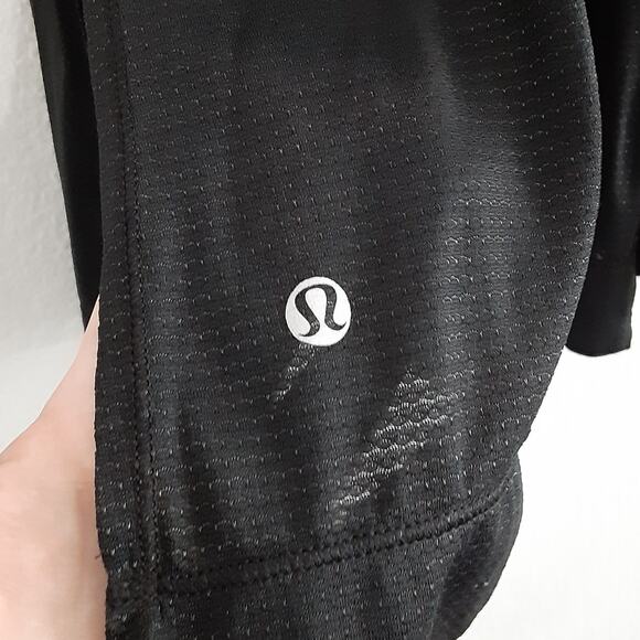 Lululemon Stash It Tank Top Black Racerback Womens 6 Ribbed Layered Sports Bra - Picture 7 of 12